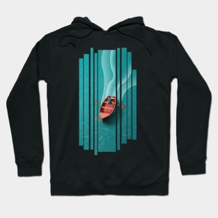 Solitary man rowing a boat Hoodie